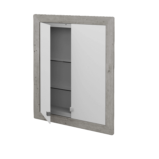 Einbaubarer Spiegelschrank WALL-IN GA2OE 60  - D01 Beton