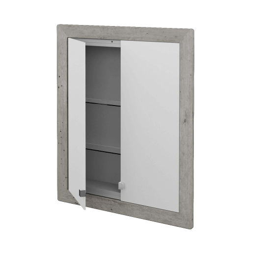Einbaubarer Spiegelschrank WALL-IN GA2OE 60  - L01 Weiß Lack Hochglanz