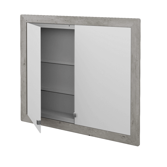 Einbaubarer Spiegelschrank WALL-IN GA2OE 90  - N99 ŠEDÁ - D01 Beton