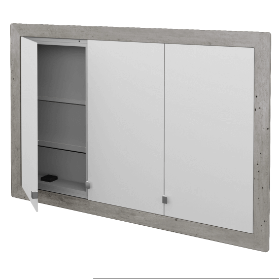 Einbaubarer Spiegelschrank WALL-IN GA3OE 120  - N99 ŠEDÁ - D01 Beton