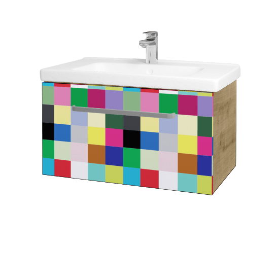 Waschtischunterschrank MAGIC SZZ 80  - D09 Eiche Arlington - Griffes T01 - IND Individual