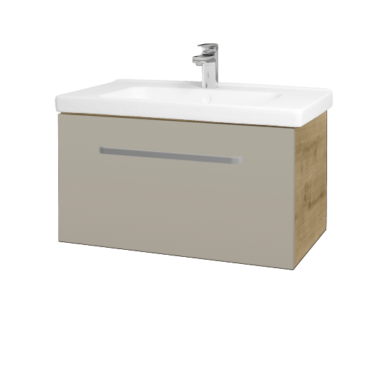 Badezimmerschrank MAGIC SZZ 80  - D09 Eiche Arlington - Griffes T01 - M05 Beige Lack Matt