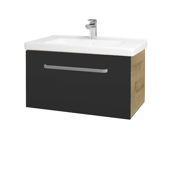 Waschtischunterschrank MAGIC SZZ 80  - D09 Eiche Arlington - Griffes T01 - N03 Graphite