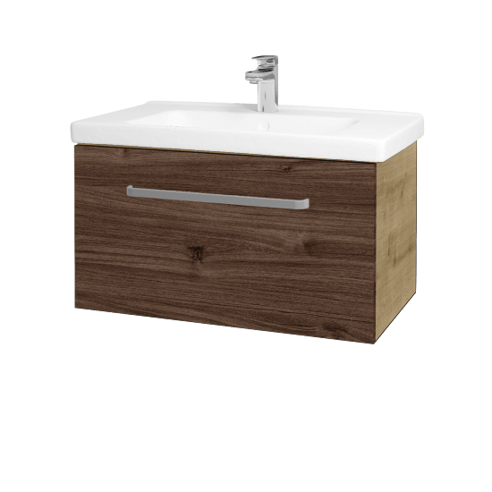 Waschtischunterschrank MAGIC SZZ 80  - D09 Eiche Arlington - Griffes T01 - D25 Teak