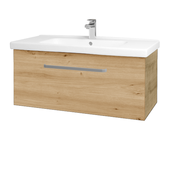 Badezimmerschrank MAGIC SZZ 100  - D09 Eiche Arlington - Griffes T01 - D22 Caramel