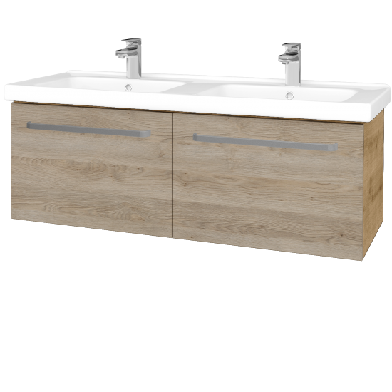 Badezimmerschrank MAGIC SZZ2 125  - D09 Eiche Arlington - Griffes T01 - D17 Eiche Colorado