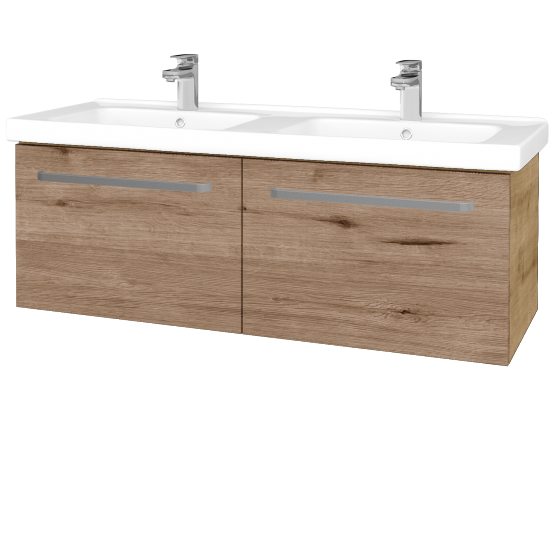 Waschtischunterschrank MAGIC SZZ2 125  - D09 Eiche Arlington - Griffes T01 - D23 Herkules