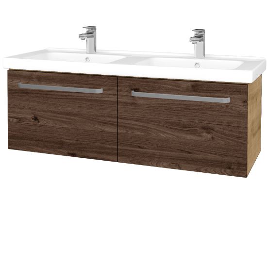 Waschtischunterschrank MAGIC SZZ2 125  - D09 Eiche Arlington - Griffes T01 - D25 Teak
