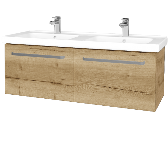 Waschtischunterschrank MAGIC SZZ2 125  - D09 Eiche Arlington - Griffes T01 - D26 Ontario
