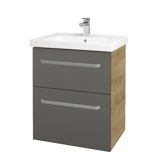 Waschtischunterschrank MAGIC SZZ2 65  - D09 Eiche Arlington - Griffes T01 - N06 Lava