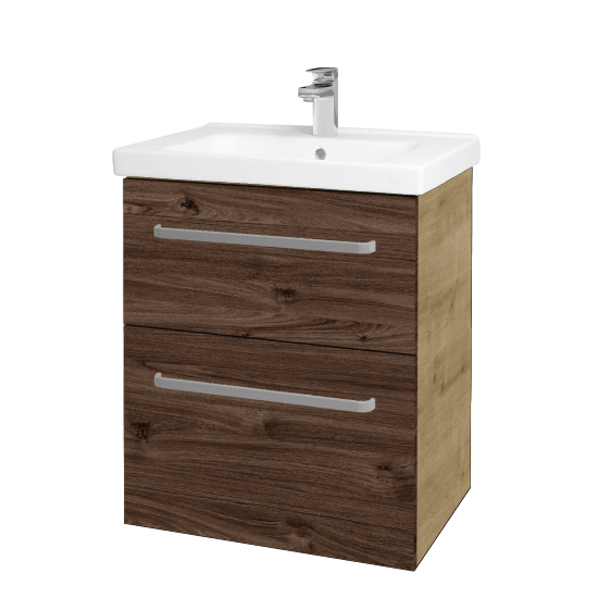 Waschtischunterschrank MAGIC SZZ2 65  - D09 Eiche Arlington - Griffes T01 - D25 Teak