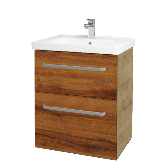 Waschtischunterschrank MAGIC SZZ2 65  - D09 Eiche Arlington - Griffes T01 - D27 Cognac