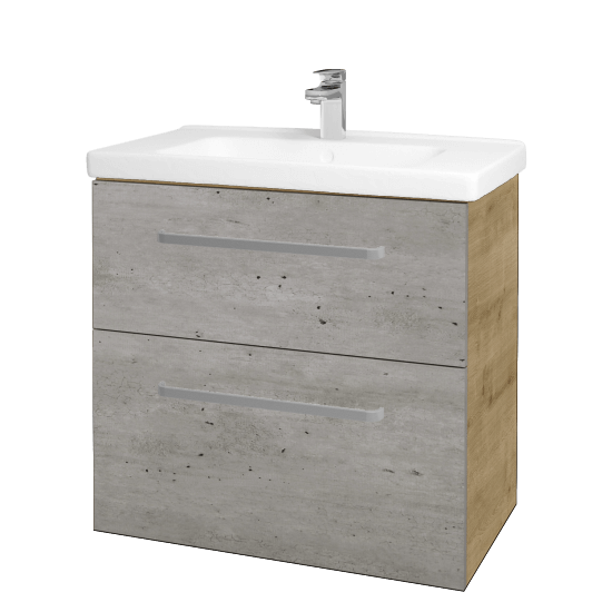 Waschtischunterschrank MAGIC SZZ2 80  - D09 Eiche Arlington - Griffes T01 - D01 Beton