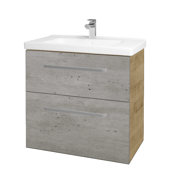 Badezimmerschrank MAGIC SZZ2 80  - D09 Eiche Arlington - Griffes T01 - D01 Beton