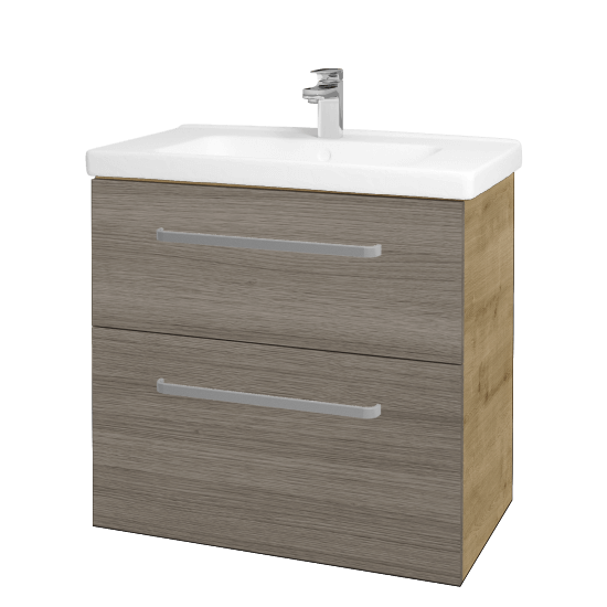 Badezimmerschrank MAGIC SZZ2 80  - D09 Eiche Arlington - Griffes T01 - D03 Cafe