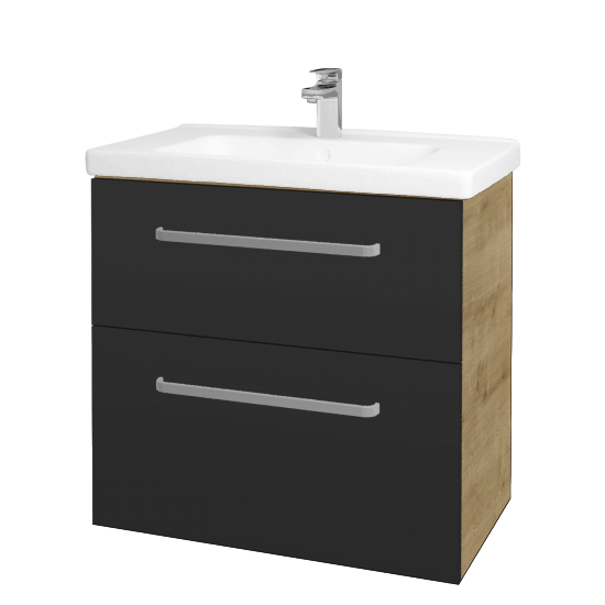 Waschtischunterschrank MAGIC SZZ2 80  - D09 Eiche Arlington - Griffes T01 - N03 Graphite