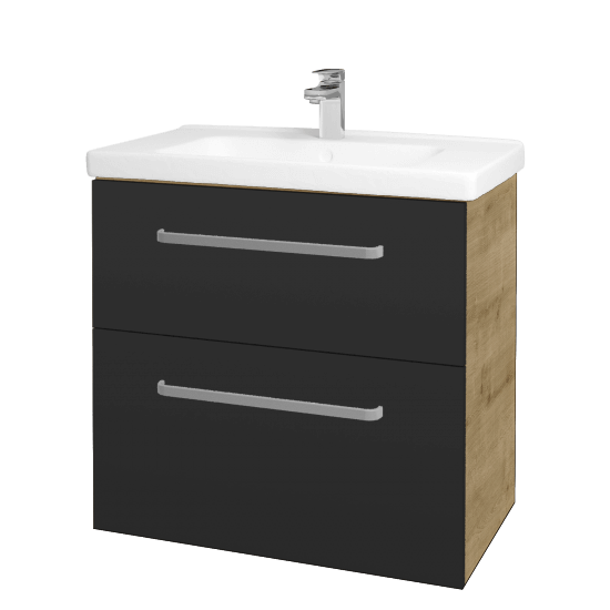 Badezimmerschrank MAGIC SZZ2 80  - D09 Eiche Arlington - Griffes T01 - N03 Graphite