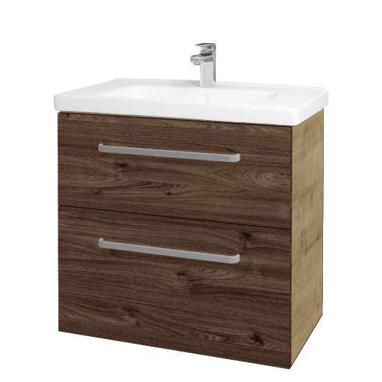 Waschtischunterschrank MAGIC SZZ2 80  - D09 Eiche Arlington - Griffes T01 - D25 Teak