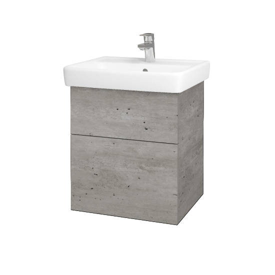 Waschtischunterschrank NEXT SZZ2 55 (Waschtisch Q)  - D01 Beton - Griffes T00 - D01 Beton