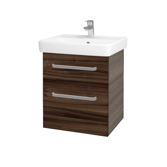 Waschtischunterschrank NEXT SZZ2 55  - D03 Cafe - Griffes T01 - D06 Nussbaum