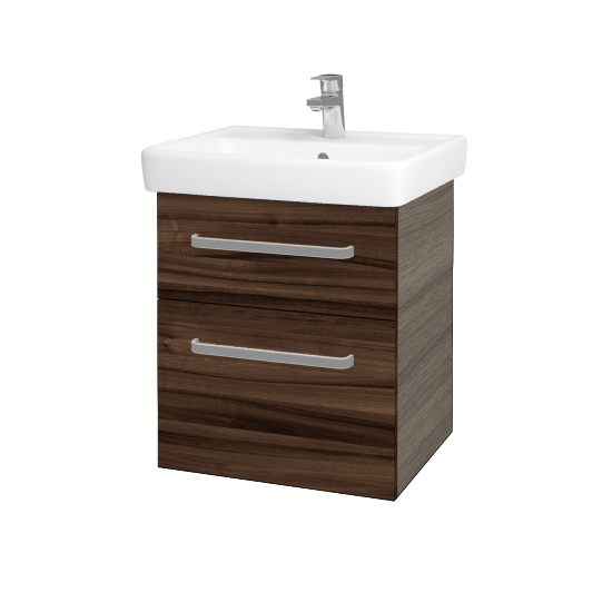 Badezimmerschrank NEXT SZZ2 55  - D03 Cafe - Griffes T01 - D06 Nussbaum