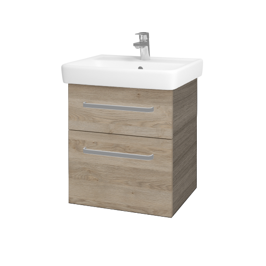 Waschtischunterschrank NEXT SZZ2 55  - D03 Cafe - Griffes T01 - D17 Eiche Colorado