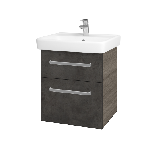 Badezimmerschrank NEXT SZZ2 55  - D03 Cafe - Griffes T01 - D16 Dark Beton