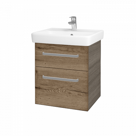 Badezimmerschrank NEXT SZZ2 55  - D03 Cafe - Griffes T01 - D21 Tobacco