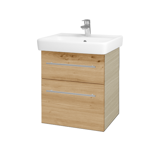 Waschtischunterschrank NEXT SZZ2 55 (Waschtisch Q)  - D04 Eiche - Griff T02 - D22 Eiche Caramel