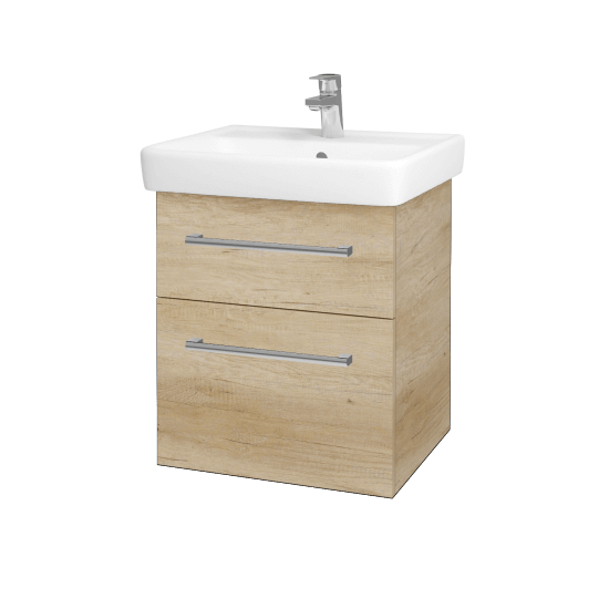 Waschtischunterschrank NEXT SZZ2 55  - D15 Eiche Nebraska - Griffes T03 - D15 Eiche Nebraska