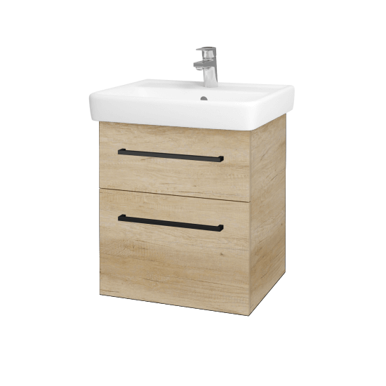 Waschtischunterschrank NEXT SZZ2 55  - D15 Eiche Nebraska - Griffes T06 - D15 Eiche Nebraska