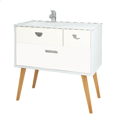 Badezimmerschrank COOL SZZ2 90  - L01 Weiß Lack Hochglanz