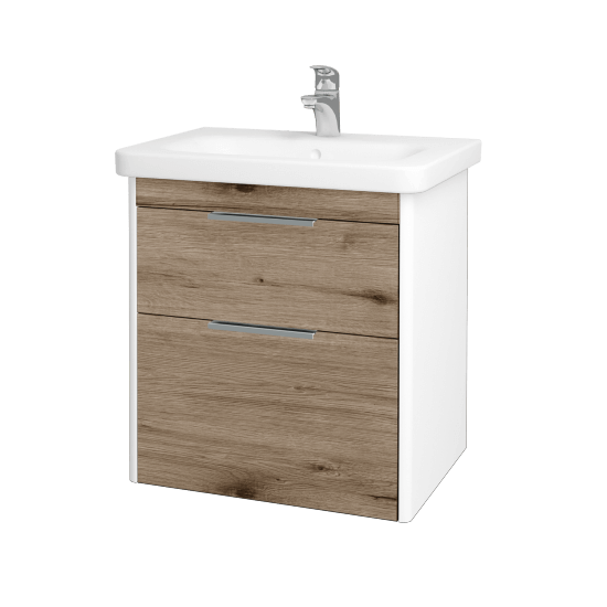 Badezimmerschrank TORO SZZ2 65  - L01 Weiß Lack Hochglanz - D23 Herkules