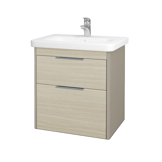 Badezimmerschrank TORO SZZ2 65  - L04 Taupe Lack Hochglanz - D04 Eiche