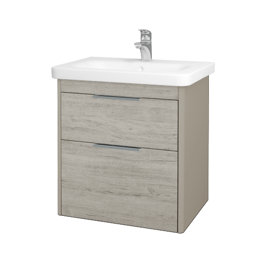 Badezimmerschrank TORO SZZ2 65  - L04 Taupe Lack Hochglanz - D05 Oregon
