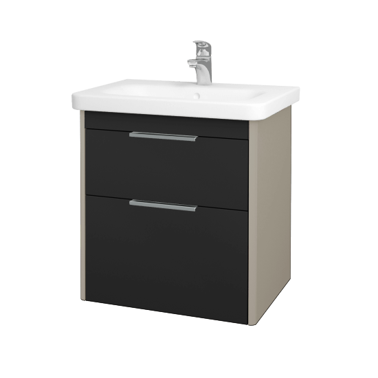 Badezimmerschrank TORO SZZ2 65  - L04 Taupe Lack Hochglanz - L03 Grau Metallic Lack Hochglanz