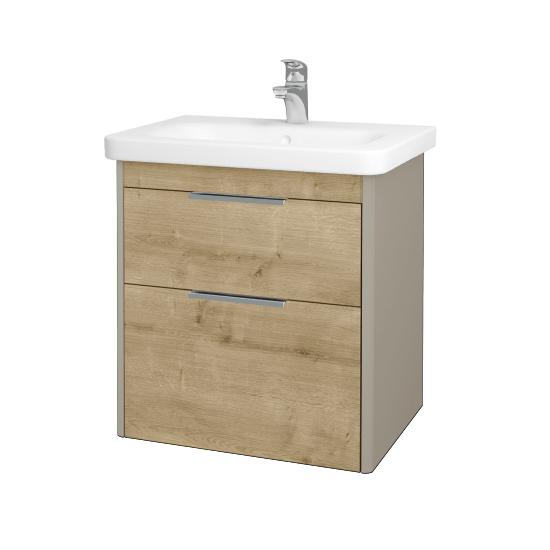 Badezimmerschrank TORO SZZ2 65  - L04 Taupe Lack Hochglanz - D09 Arlington