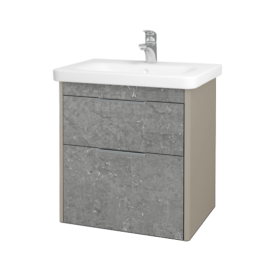 Badezimmerschrank TORO SZZ2 65  - L04 Taupe Lack Hochglanz - D20 Galaxy