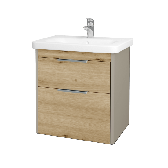 Badezimmerschrank TORO SZZ2 65  - L04 Taupe Lack Hochglanz - D22 Caramel
