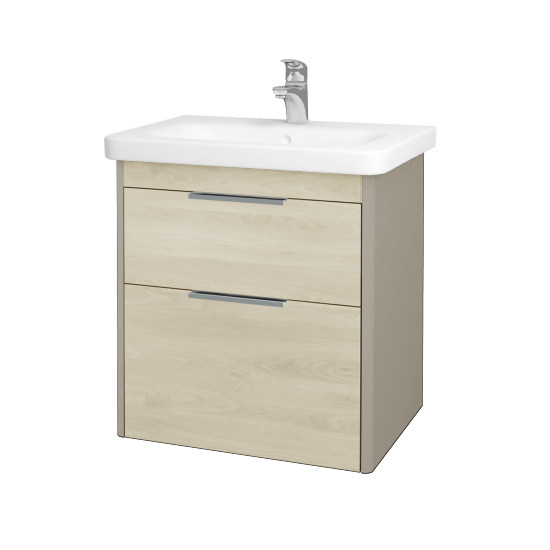 Badezimmerschrank TORO SZZ2 65  - L04 Taupe Lack Hochglanz - D24 Ohio