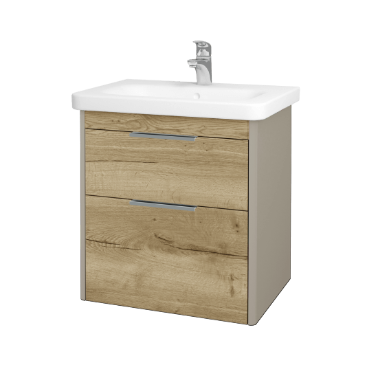 Badezimmerschrank TORO SZZ2 65  - L04 Taupe Lack Hochglanz - D26 Ontario