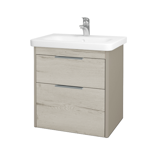 Badezimmerschrank TORO SZZ2 65  - L04 Taupe Lack Hochglanz - D28 Alberta