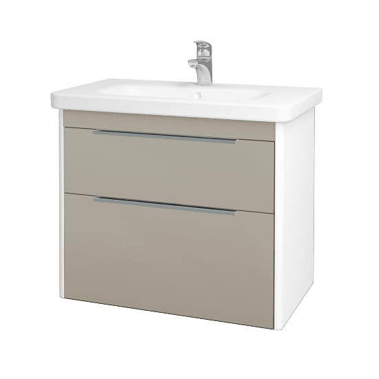 Badezimmerschrank TORO SZZ2 80  - L01 Weiß Lack Hochglanz - L04 Taupe Lack Hochglanz