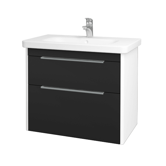 Badezimmerschrank TORO SZZ2 80  - L01 Weiß Lack Hochglanz - L03 Grau Metallic Lack Hochglanz