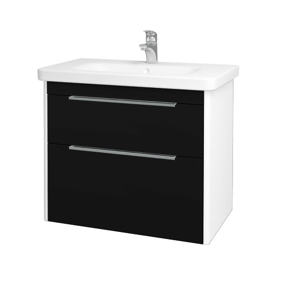 Badezimmerschrank TORO SZZ2 80  - L01 Weiß Lack Hochglanz - L17 Schwarz Lack Hochglanz