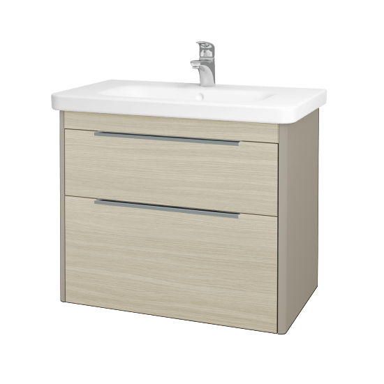 Badezimmerschrank TORO SZZ2 80  - L04 Taupe Lack Hochglanz - D04 Eiche