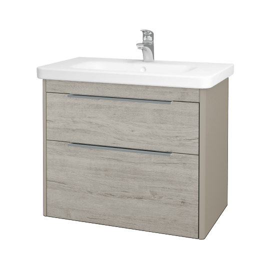Badezimmerschrank TORO SZZ2 80  - L04 Taupe Lack Hochglanz - D05 Oregon