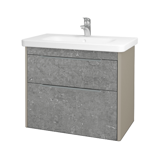 Badezimmerschrank TORO SZZ2 80  - L04 Taupe Lack Hochglanz - D20 Galaxy