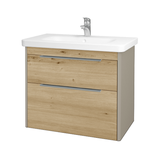 Badezimmerschrank TORO SZZ2 80  - L04 Taupe Lack Hochglanz - D22 Caramel