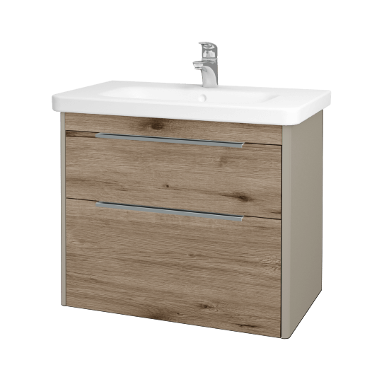 Badezimmerschrank TORO SZZ2 80  - L04 Taupe Lack Hochglanz - D23 Herkules